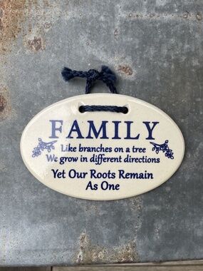 Mountain Meadow Pottery Family Wall Plaque "Family" Like Branches on A Tree...